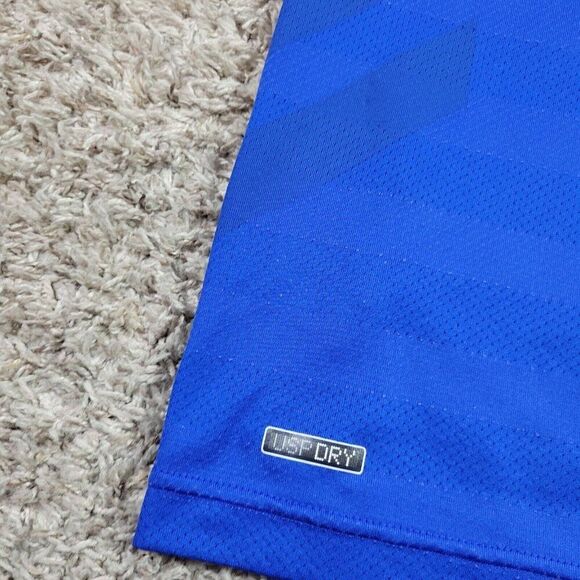 Puma Golf Polo Shirt Mens XL Blue Vented Short Sleeve Performance Stripe USP Dry - Picture 7 of 7